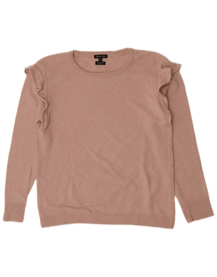 Pulover pentru femei Massimo Dutti cu gât de barcă UK 10 Mic Bej Poliamidă