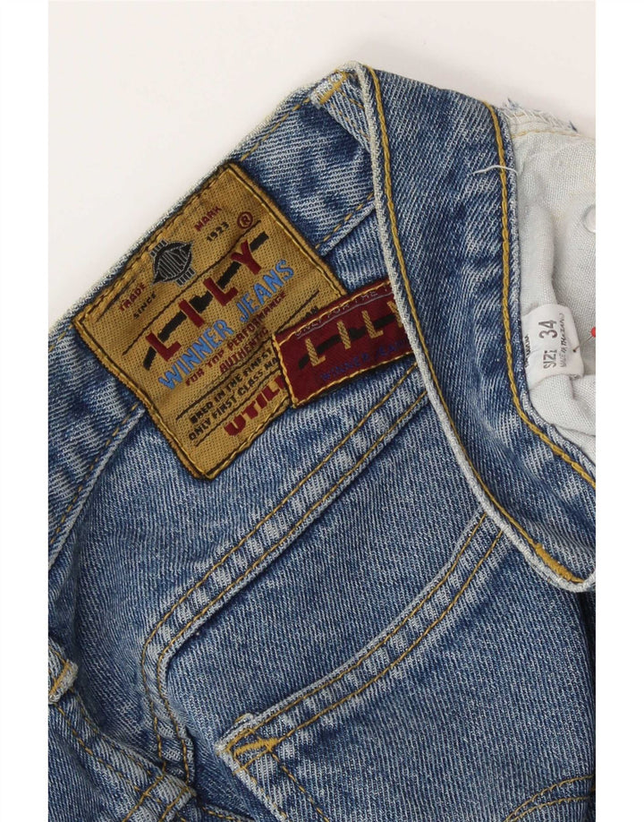Blugi conici pentru femei Vintage W34 L32 Bumbac albastru