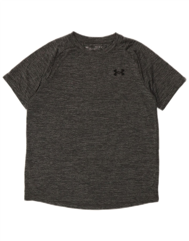 Tricou Under Armour pentru băieți Top 11-12 ani, mare, poliester cu pete gri