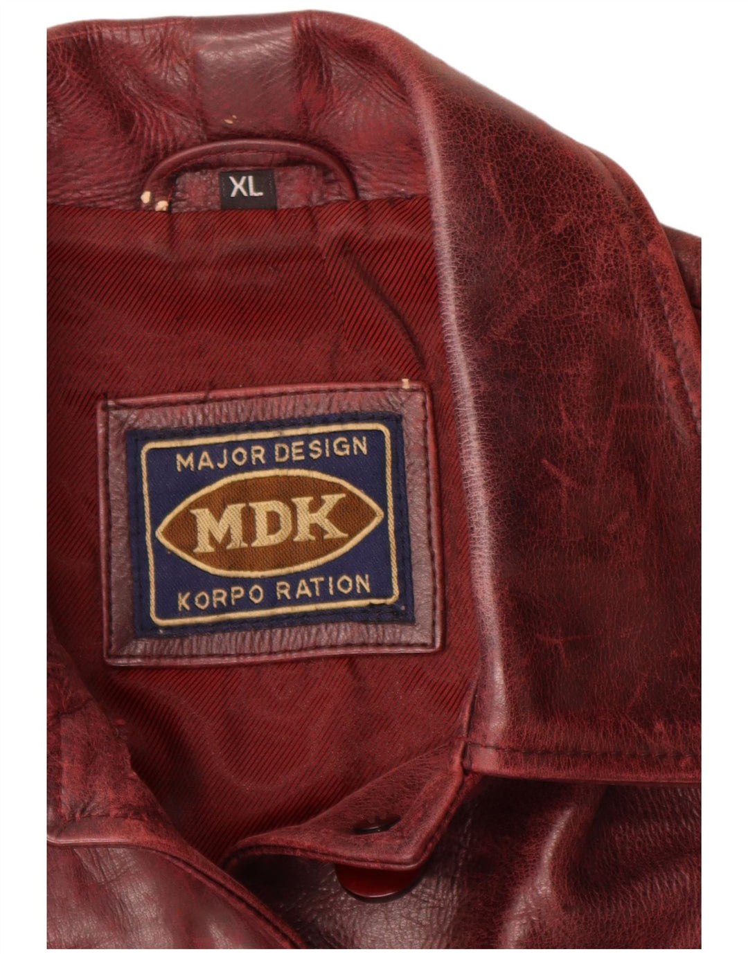 Jachetă de piele MDK pentru femei UK 18 XL Burgundy