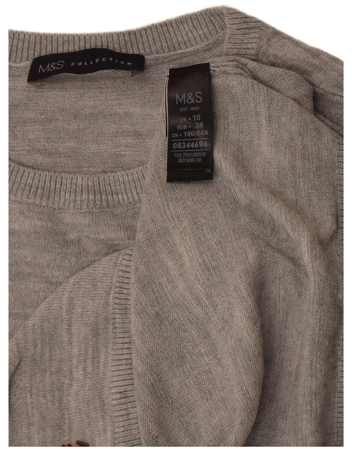 Pulover pentru femei Marks & Spencer Crop Crew Deck Pulover UK 10 Small Gri