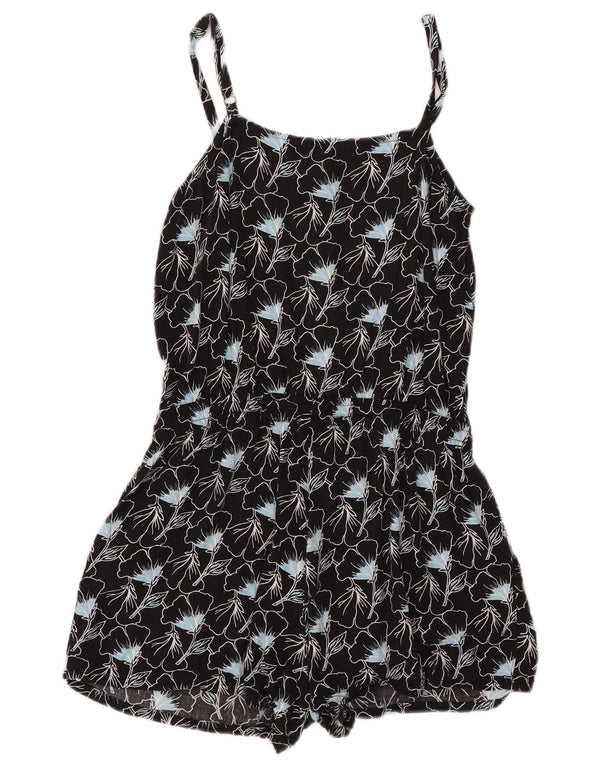 Combi fără mâneci Levi's pentru femei UK 10 Small Black Floral Viscose