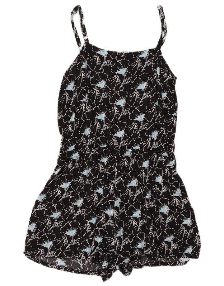 Combi fără mâneci Levi's pentru femei UK 10 Small Black Floral Viscose