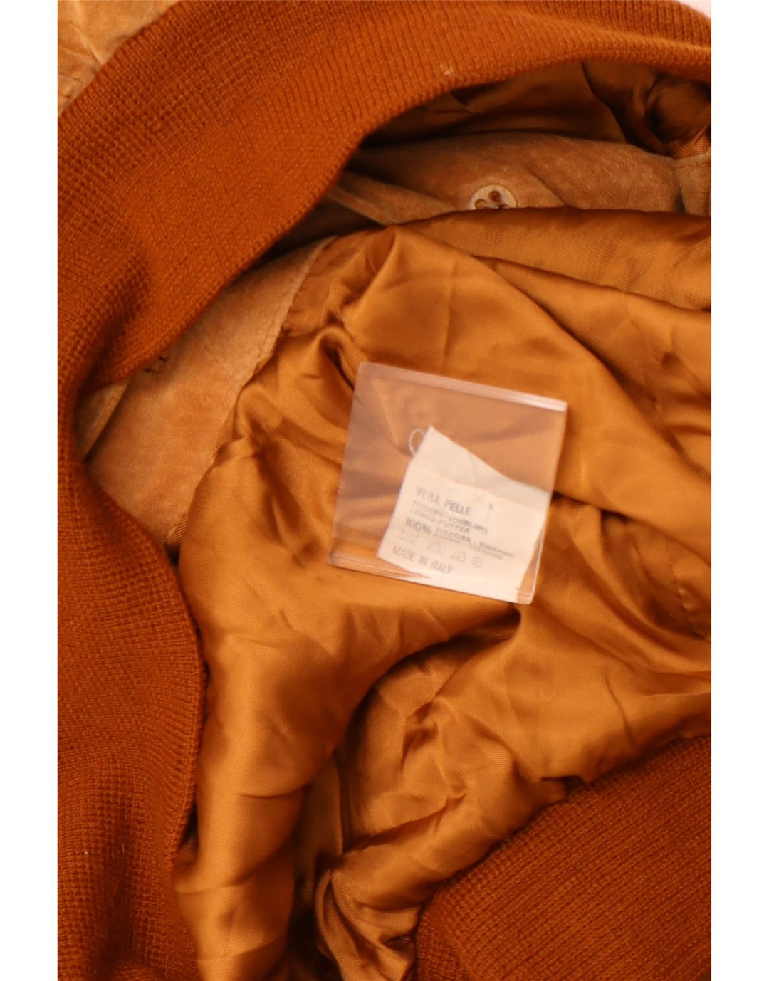 VINTAGE Bomber de piele intoarsa pentru barbati UK 42 XL din piele maro