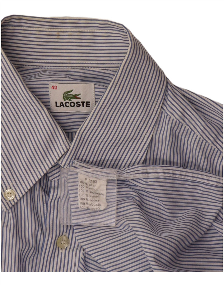 Cămașă pentru bărbați Lacoste Mărimea 40 Bumbac cu dungi albastru bleumarin mediu