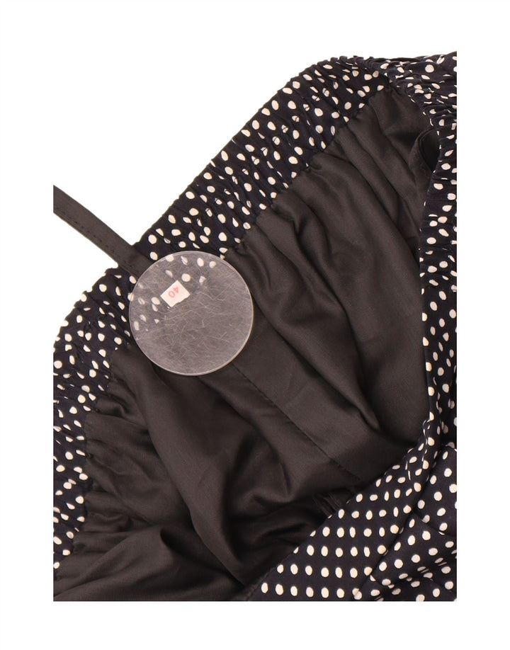 VINTAGE Womens Pleated Skirt EU 40 Medium W30  Black Polka Dot Vintage Vintage and Second-Hand Vintage from Messina Hembry 