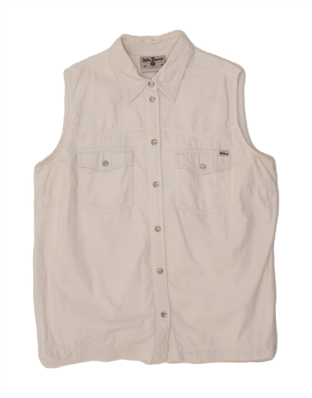 JOHN BANER Womens Denim Gilet UK 16 Large White Vintage John Baner and Second-Hand John Baner from Messina Hembry 