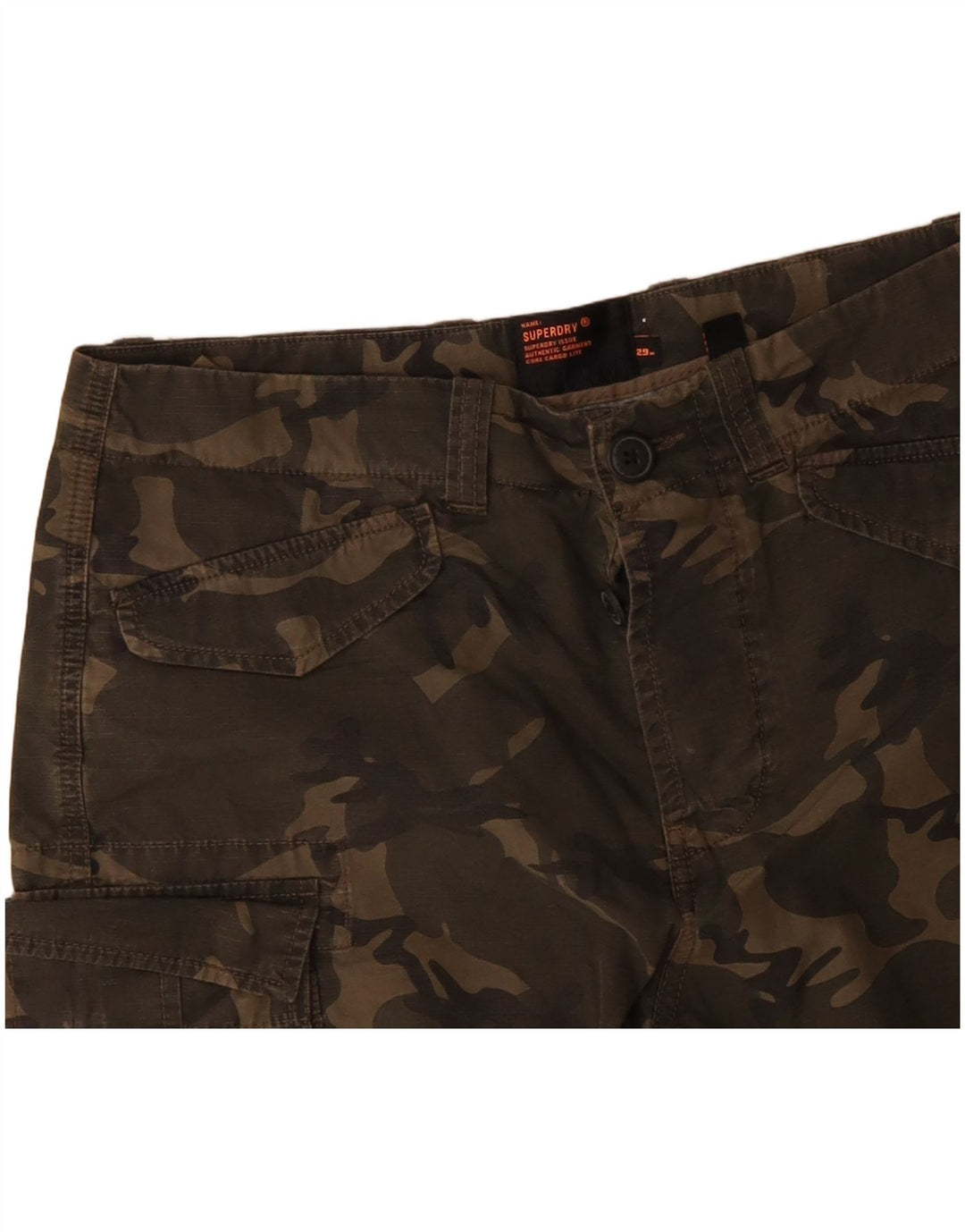 Pantaloni scurți cargo pentru bărbați SUPERDRY W29 Small Khaki Camouflage Bumbac