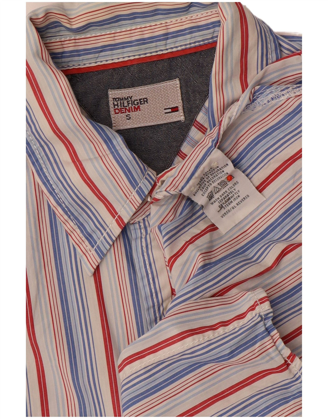Cămașă pentru bărbați Tommy Hilfiger, bumbac cu dungi multicolore