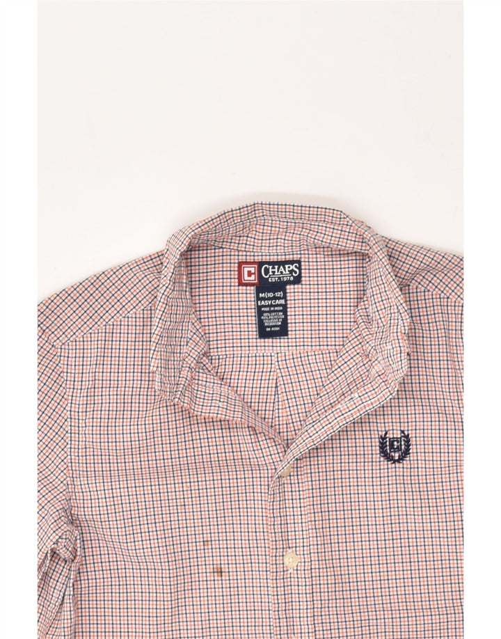 CHAPS Boys Easy Care Shirt 10-11 Years Medium Pink Check Cotton | Vintage Chaps | Thrift | Second-Hand Chaps | Used Clothing | Messina Hembry 