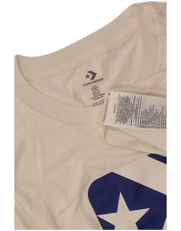 Tricou grafic Converse pentru bărbați Top mic, alb, bumbac
