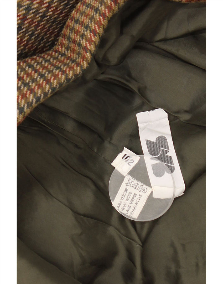 Jachetă vintage pentru femei cu 2 nasturi, UK 14, verde mediu Houndstooth