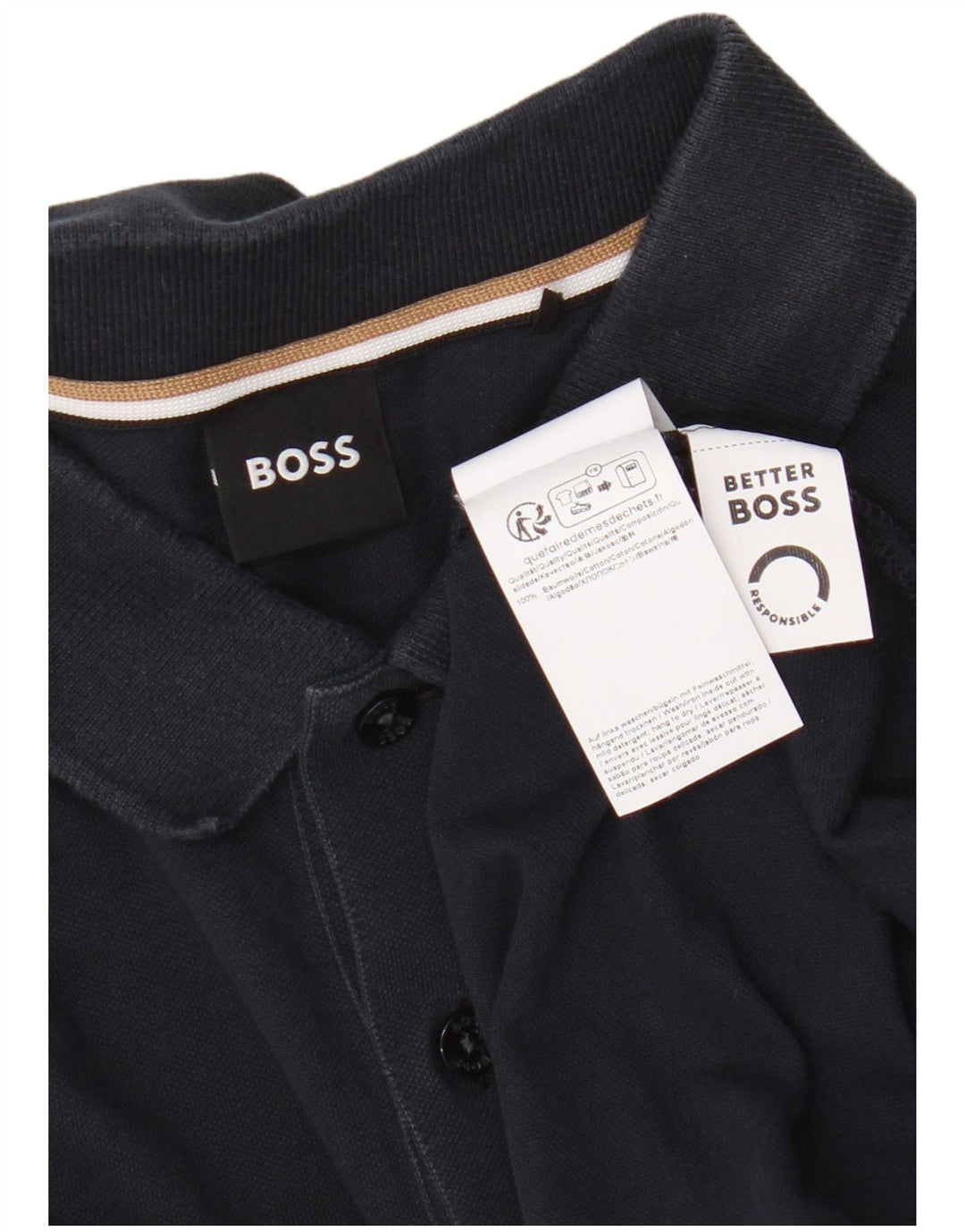 Tricou polo pentru bărbați Hugo Boss, bumbac, albastru bleumarin mediu