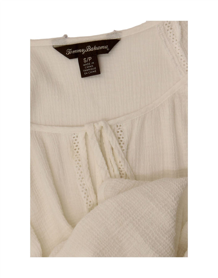 TOMMY BAHAMA Womens Blouse Top UK 10 Small White Vintage Tommy Bahama and Second-Hand Tommy Bahama from Messina Hembry 