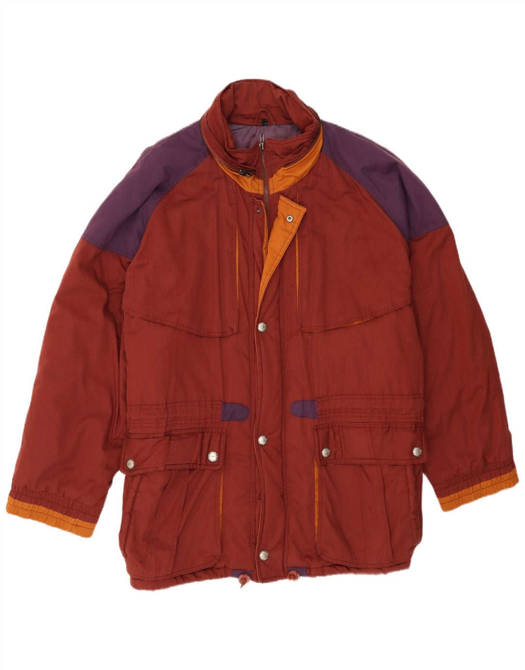Jachetă vintage pentru bărbați UK 42 XL Maroon Colorblock