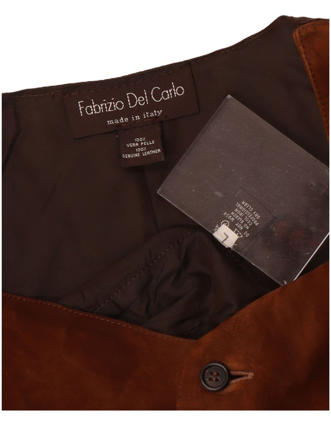 FABRIZIO DEL CARLO Vestă pentru bărbați din piele intoarsa mare, maro
