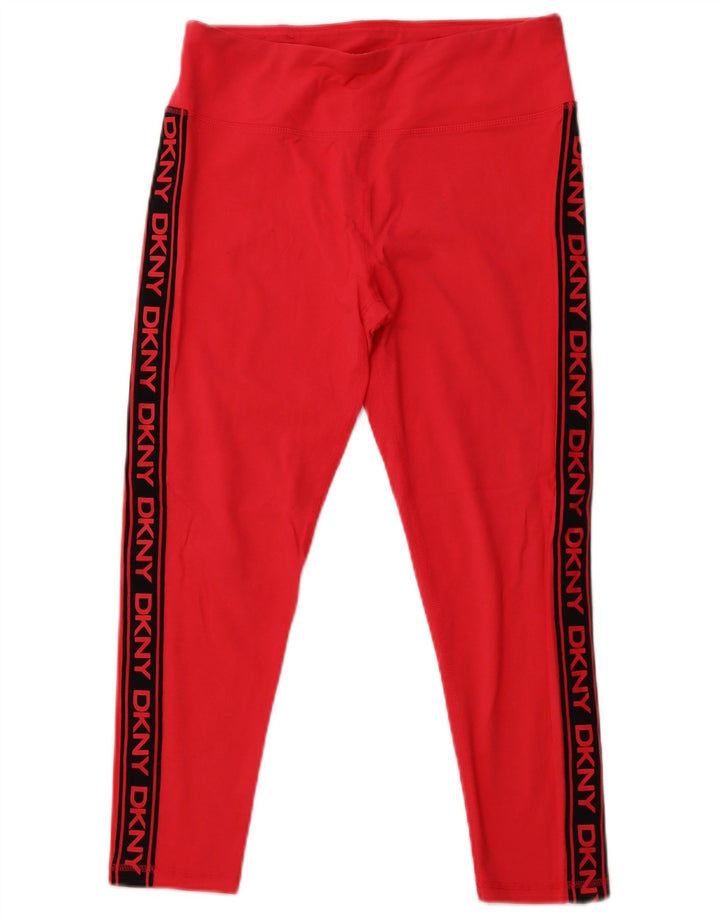 DKNY Leggings Capri cu grafic pentru femei UK 16, mare, roz, bumbac color bloc