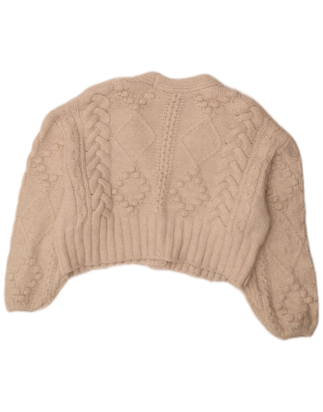Pulover supradimensionat pentru femei Zara UK 14 Medium Acrilic alb