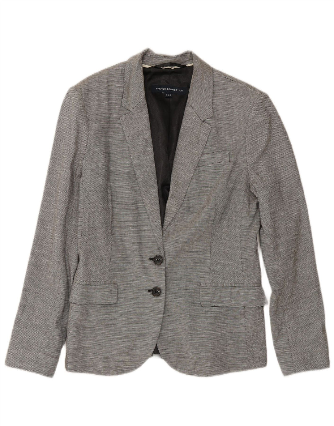 Sacou blazer pentru femei French Connection, cu 2 nasturi, UK 12, gri mediu, cu dungi