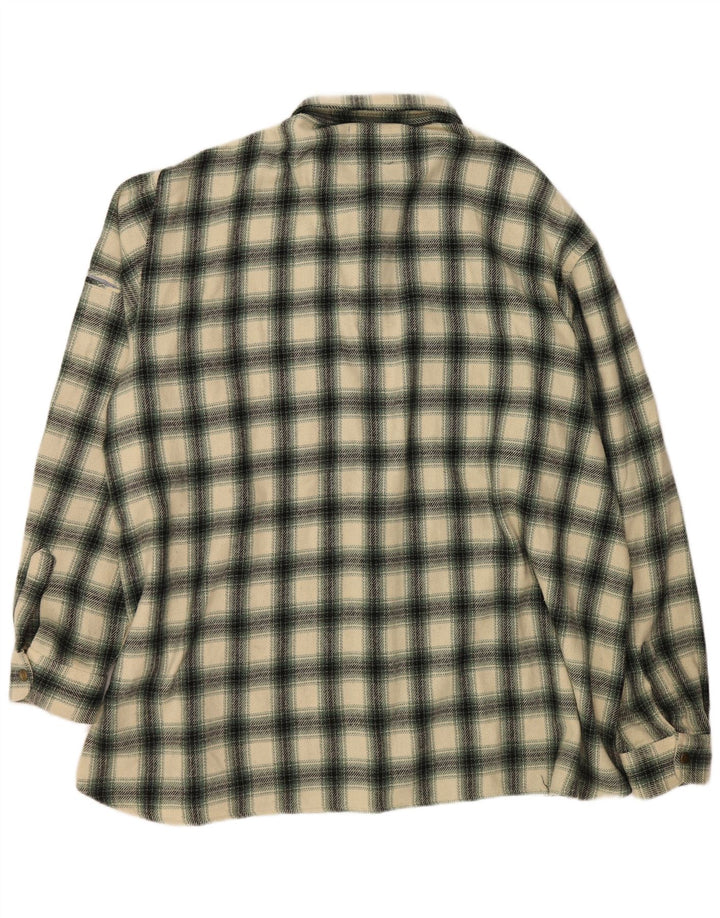 Cămașă de flanel pentru bărbați VINTAGE 3XL Lână verde Check
