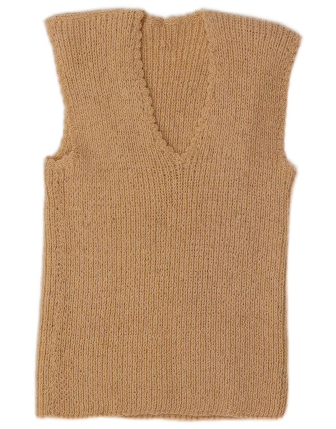 VINTAGE Femei Vest Tank Top UK 12 Medium Beige