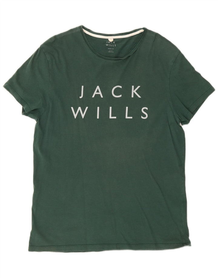 Tricou grafic Jack Wills pentru bărbați Top din bumbac verde mediu
