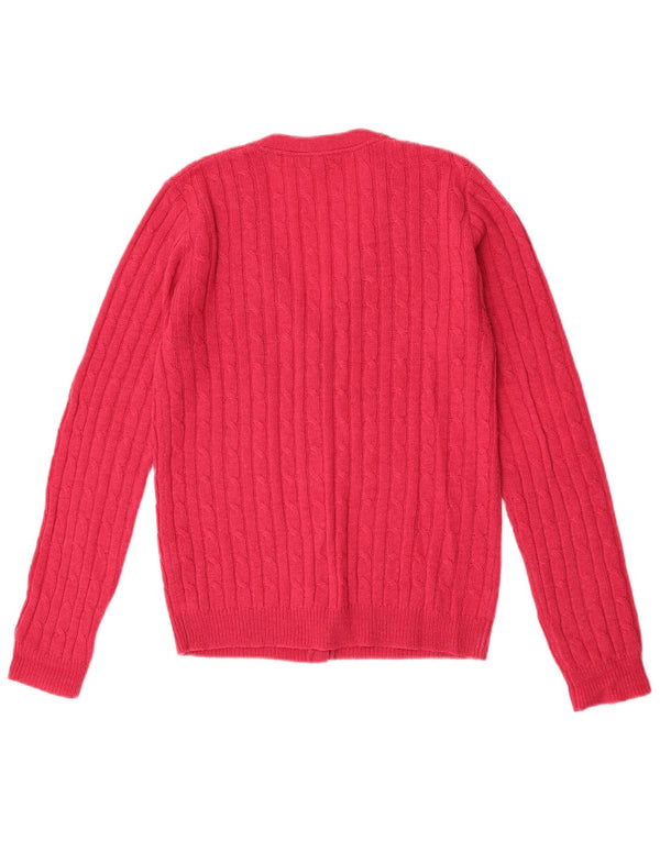 Crew Clothing Pulover cardigan pentru femei UK 14 mare, roz acrilic