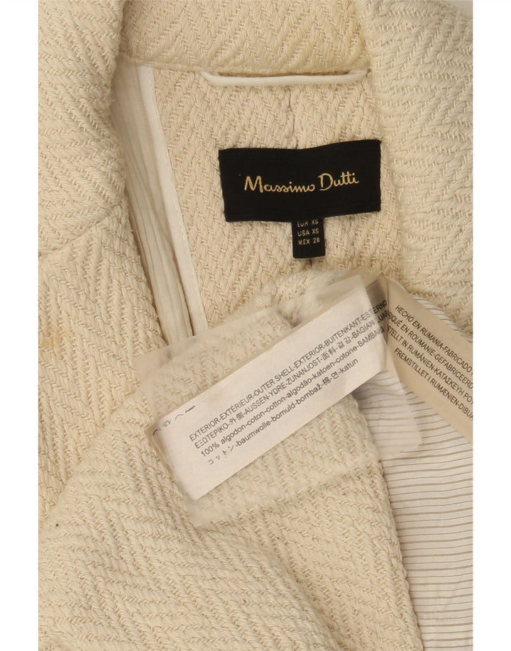 Massimo Dutti pardesiu deschis pentru femei cu mâneci 3/4 UK 6 XS alb negru