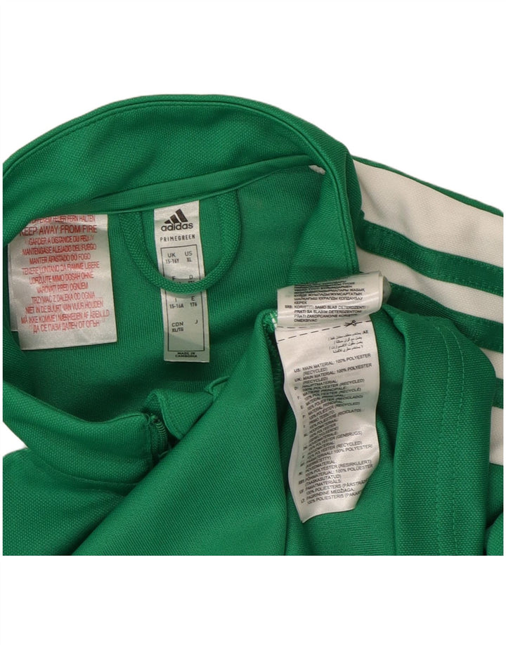 ADIDAS Boys Pullover Tracksuit Top 15-16 Years Green