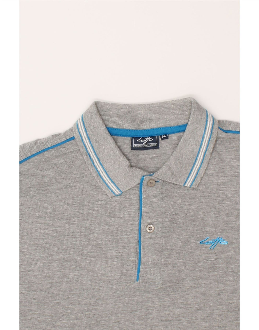 LOTTO Mens Polo Shirt XL Grey Cotton Vintage Lotto and Second-Hand Lotto from Messina Hembry 
