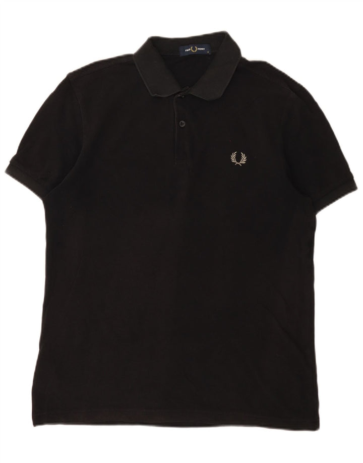 Cămașă polo Fred Perry pentru bărbați, bumbac mediu negru