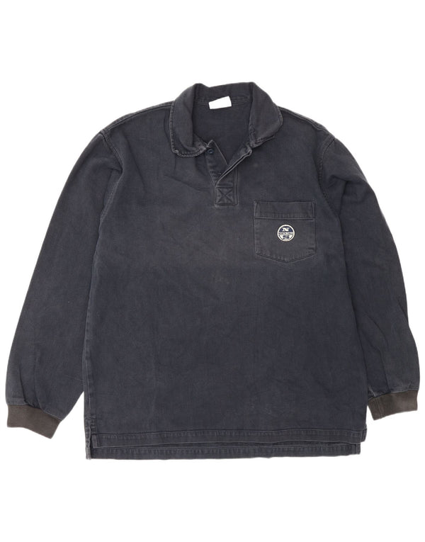 Tricou polo rugby cu mânecă lungă pentru bărbați North Sails, mare, albastru, bumbac