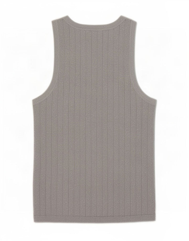 Vesta Zara Femei Tank Top UK 12 Medium Gri