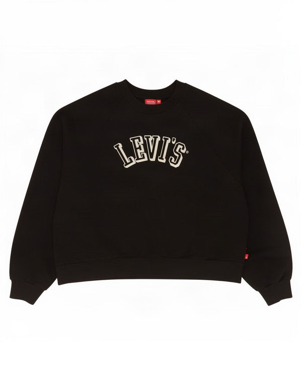 Pulover pentru femei Levi's Crop Graphic Pulover UK 16, mare, negru, bumbac