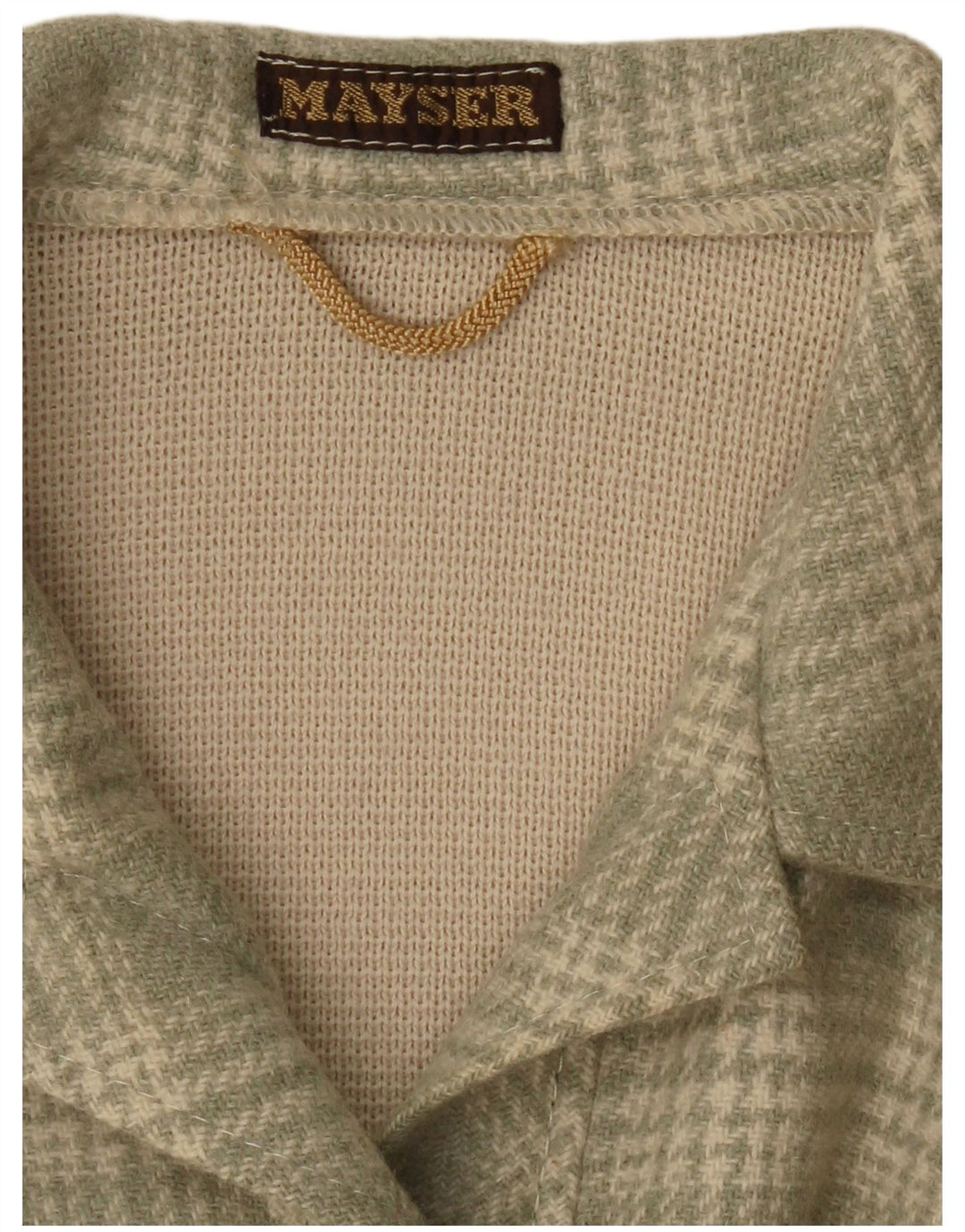 MAYSER Womens Crop Cardigan Sweater UK 8 Small Khaki Check