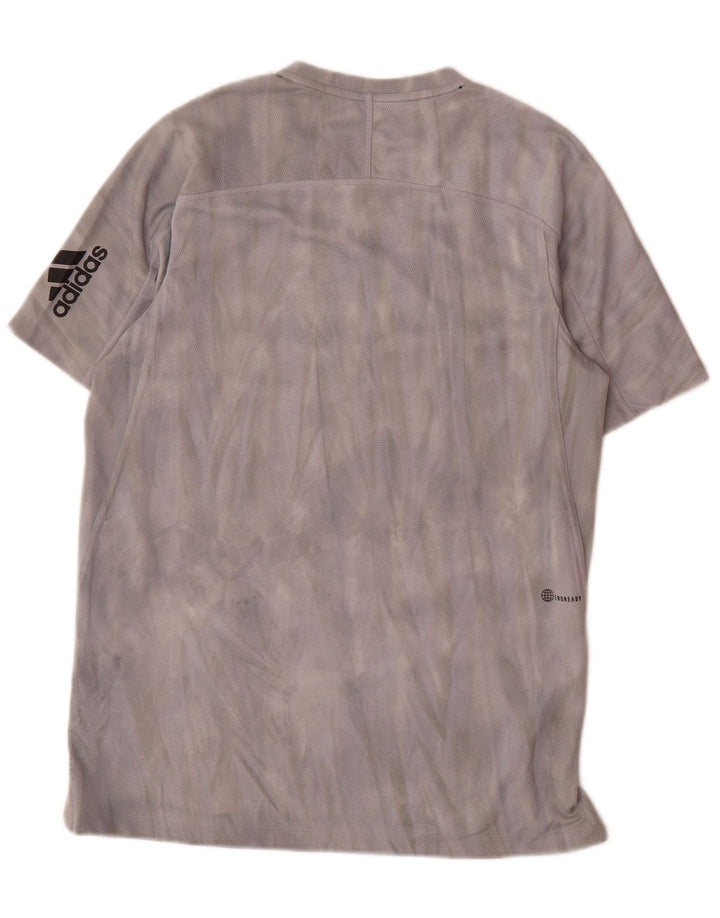Tricou cu grafică Adidas Aeroready pentru bărbați Top mic, gri, poliester Tie Dye
