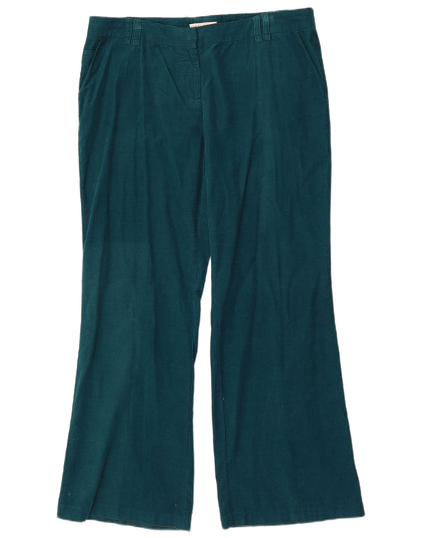 Laura Ashley Pantaloni largi din velur pentru femei UK 18 XL W38 L31 verde