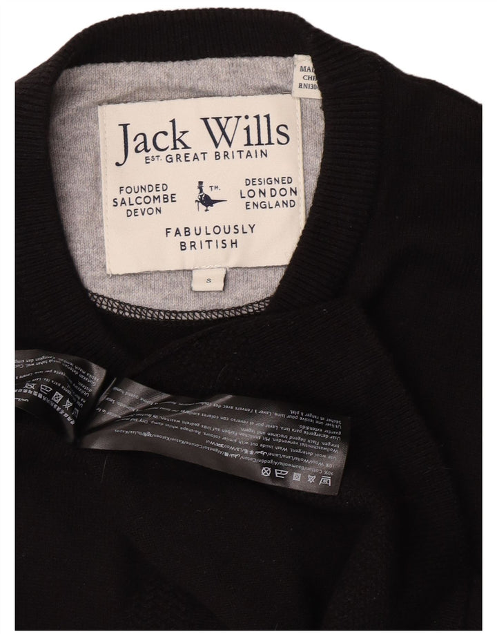 Pulover Jack Wills pentru bărbați, cu gât crew, bumbac mic, negru