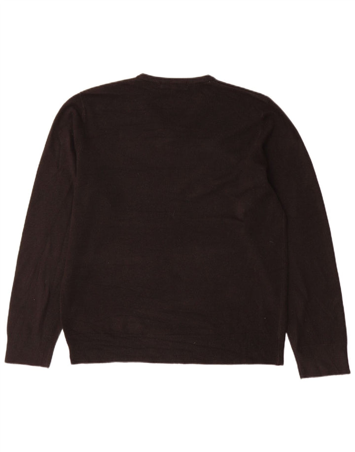 Pulover pentru bărbați Marks & Spencer, cu decolteu în V, mare, negru, acrilic