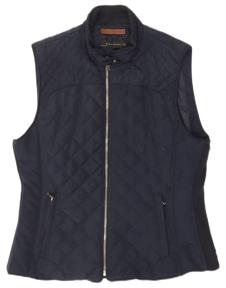 Gilet matlasat pentru femei Zara UK 18 XL bleumarin poliester