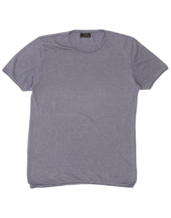 Tricou pentru bărbați Zara Top Mare Bumbac Albastru