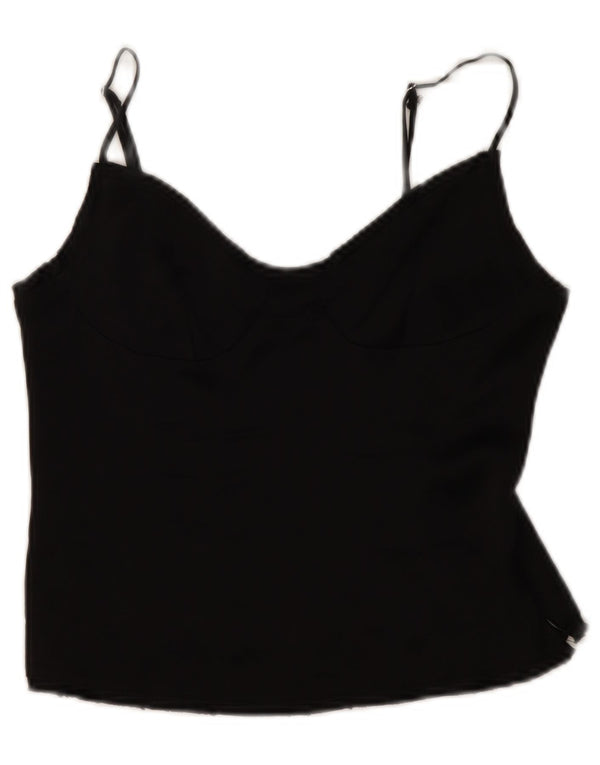 Top Crop pentru femei Zara UK 12 Medium Black Viscose