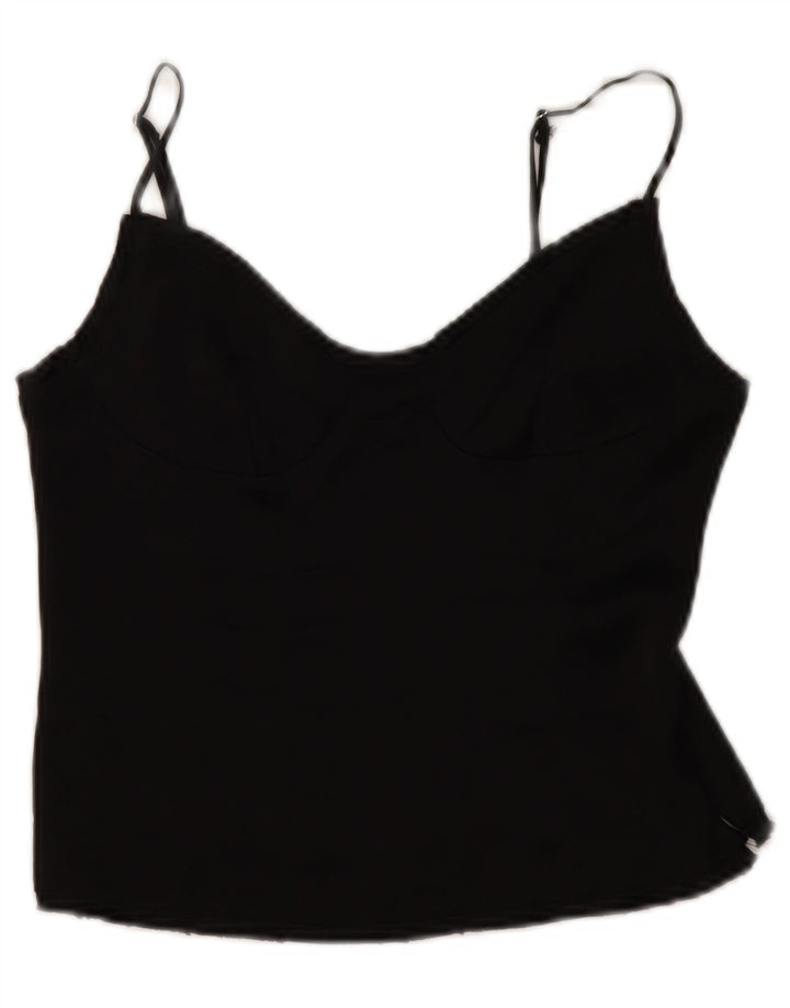 Top Crop pentru femei Zara UK 12 Medium Black Viscose