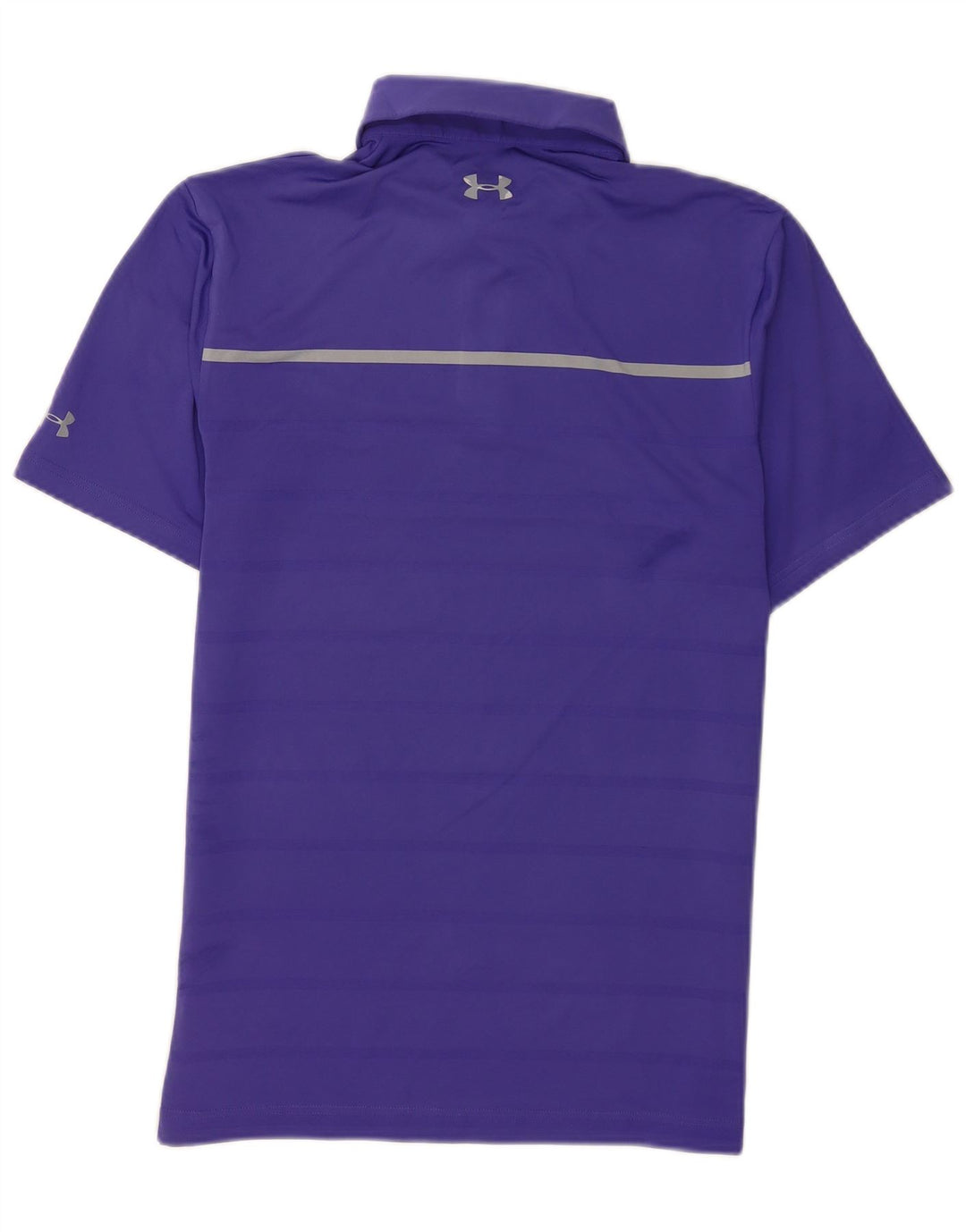 Tricou polo Under Armour pentru bărbați, poliester cu dungi violet mic