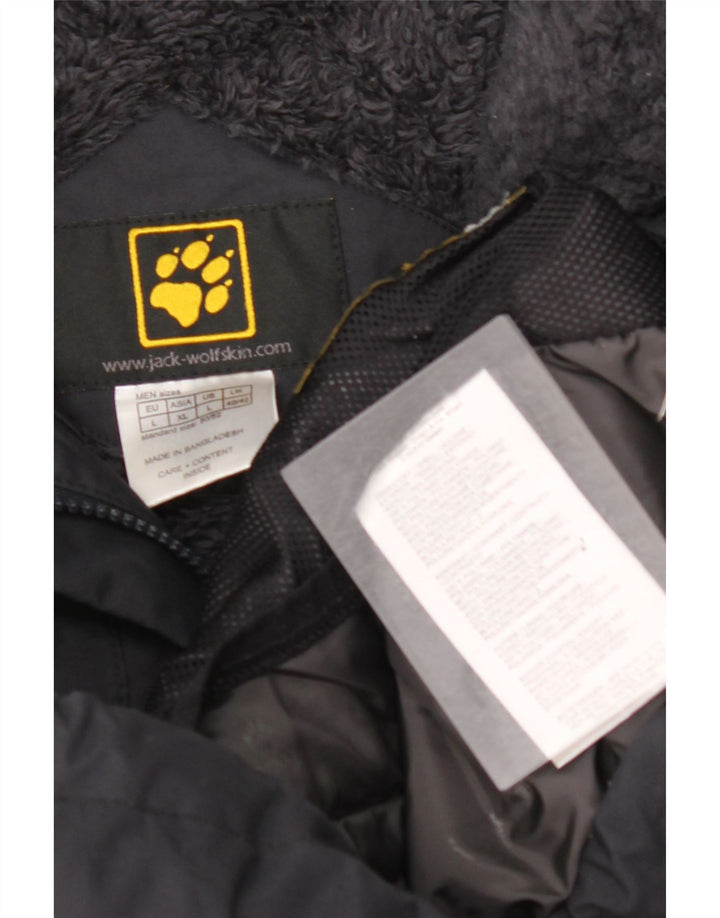 JACK WOLFSKIN Jachetă pentru bărbați cu glugă Sherpa Windbreaker UK 40/42 Mare Negru