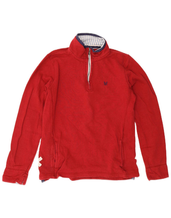 Crew Clothing Hanorac supradimensionat pentru femei, cu fermoar și gât, Pulover UK 12 Roșu mediu