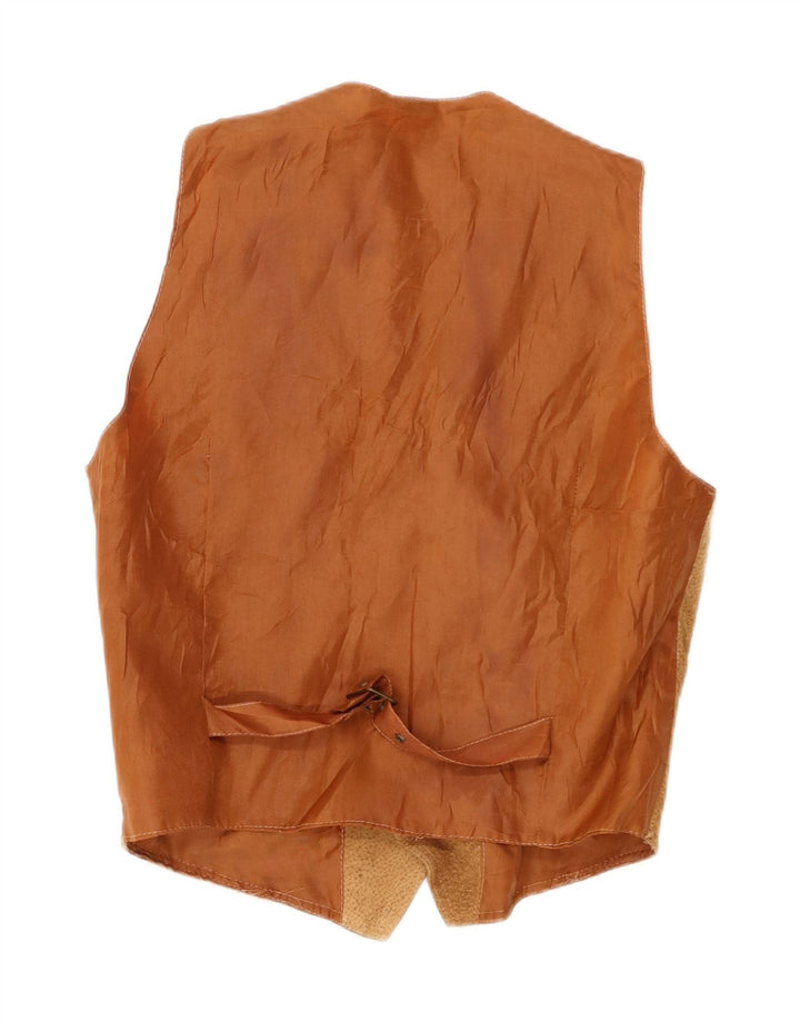 Vestă vintage bărbătească din piele intoarsa mica maro