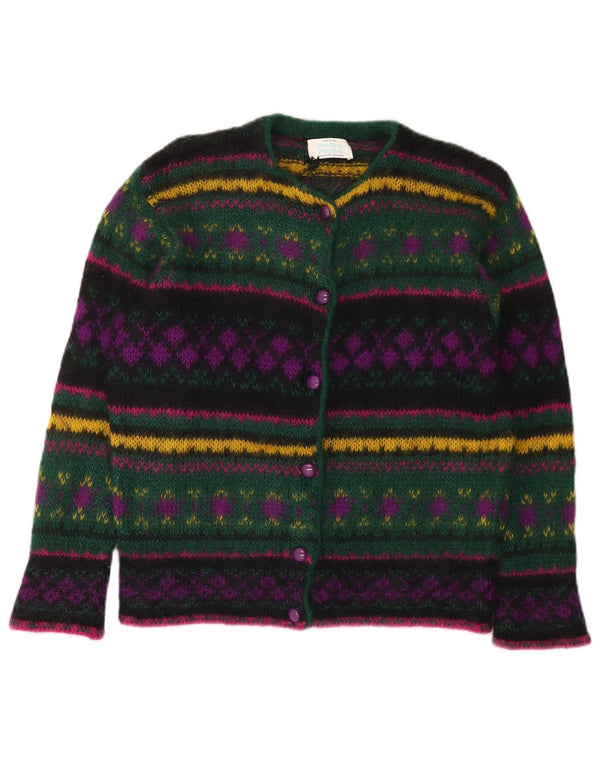 Pulover cardigan pentru femei Benetton IT 46 Large Multicolor Fair Isle Mohair