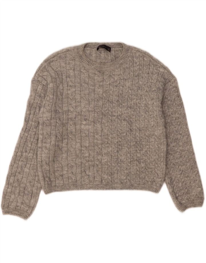Marks & Spencer Pulover Crop Crew Deck pentru femei UK 10 Small Gri