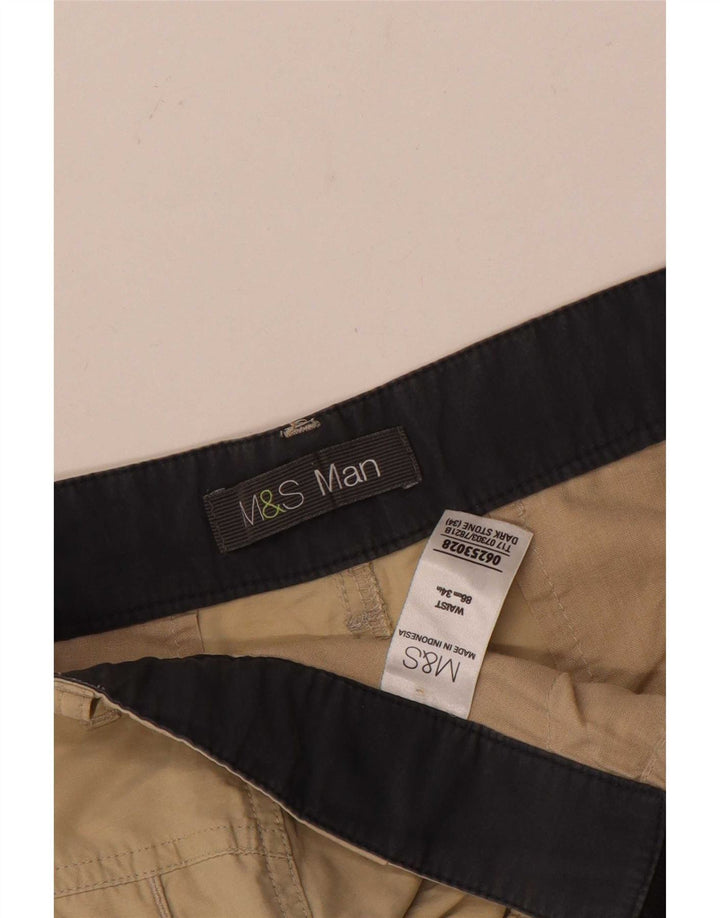 Pantaloni scurți cargo pentru bărbați Marks & Spencer W34, mari, bej, bumbac